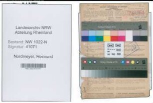 Entnazifizierung Reimund Nordmeyer , geb. 05.01.1912 (Technischer Angestellter)