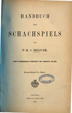 Handbuch des Schachspiels