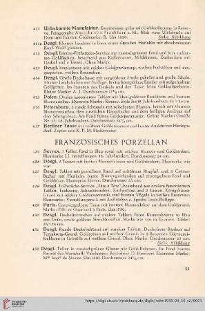 Französisches Porzellan (Nr. 425-445)