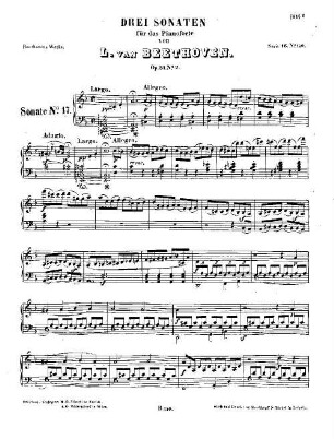 Beethoven's Werke. 140 = Serie 16: Sonaten für das Pianoforte, Zweiter Band, Sonate : op. 31,2