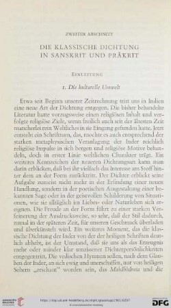 Zweiter Abschnitt – Die klassische Dichtung in Sanskrit und Prâkrit