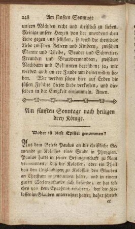 Am fünften Sonntage nach heiligen drey Könige.