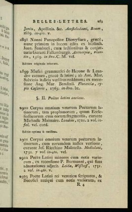 263-281, §. II. Poetes latinus anciens.