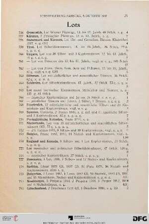 Lots (Nr. 756-784)