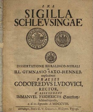 Sigilla Schleusingae