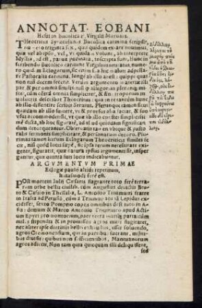 Annotat. Eobani Hessi in Bucolica P. Virgilii Maronis.
