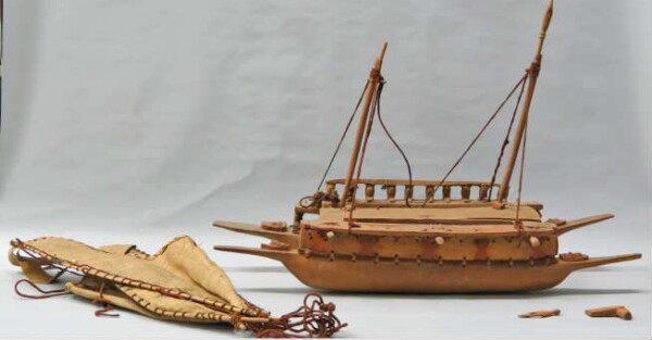 Model of a double hull boat