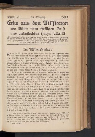 Januar 1915. Heft 1