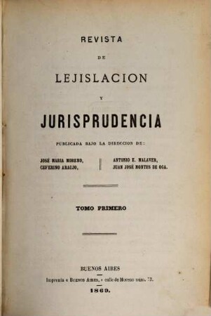 Revista de legislación y jurisprudencia, 1. 1869