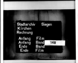 Kirchenrechnung der Stadt Siegen der Kirchmeister Alexander Tröppler