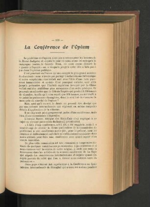 La Conférence de l'Opium.