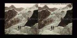 Wanderer am Gletscher des Monte Rosa