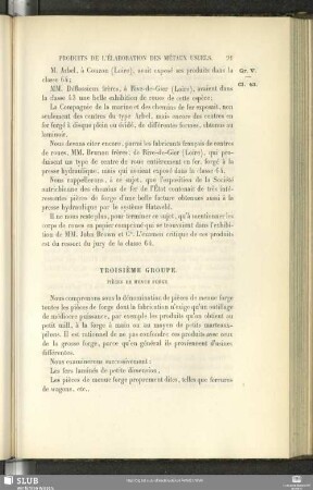 Troisième Groupe. Pièces De Menue Forge