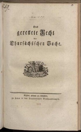 Das gerettete Recht der Chursächsischen Sache
