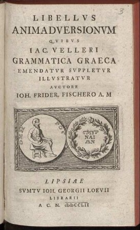 [Specimen Tertium]: Libellus animadversionum. [Specimen Tertium]