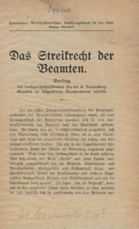 Das Streikrecht der Beamten
