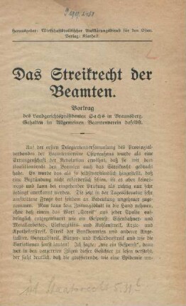 Das Streikrecht der Beamten