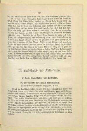 III. Landschafts- und Kulturbilder