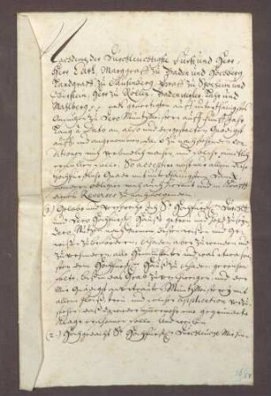 Revers des Johann Jakob Majern als Münzmeister in Durlach