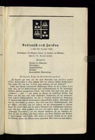 Austausch nach Zwickau