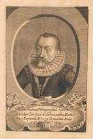 Dr. jur. utr. Lorenz Wagenseil, Advokat in Nürnberg; geb. 8. September 1579; gest. 1622