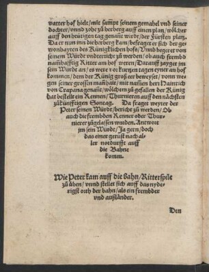 Wie Peter kam auff die rahn/ Ritterspile zu üben ...