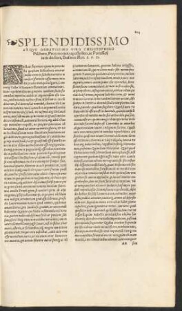 Splendidissimo Atque Ornatissimo Viro Christophoro Fischero ... Erasmus Rot. S. P. D.