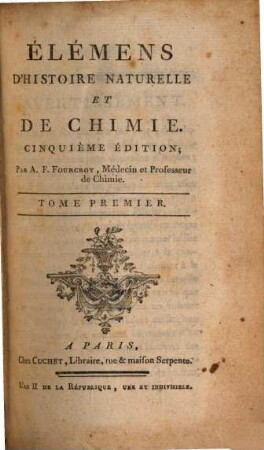 Élémens D'Histoire Naturelle Et De Chimie, 1