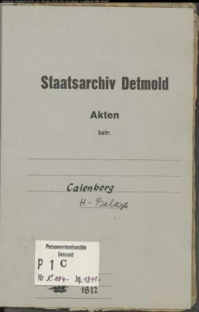 Belegakten zum Heiratsregister der katholischen Gemeinde Calenberg, Kreis Warburg (1811-1812)
