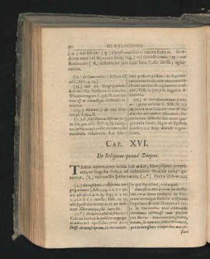 Cap. XVI. De Religione quoad Tempus.