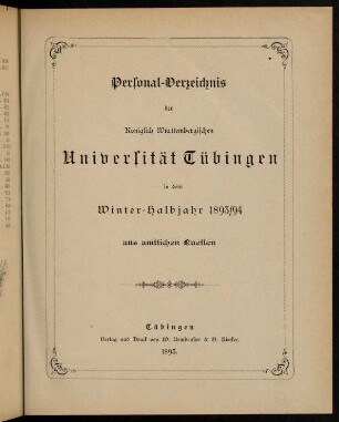 Studierendenverzeichnis 1893/94