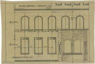 Billing, Hermann; Karlsruhe, Gerwigstr. 35; Haus Wilhelm Pfrommer - Fassade 3. OG und 4. OG (Detail)