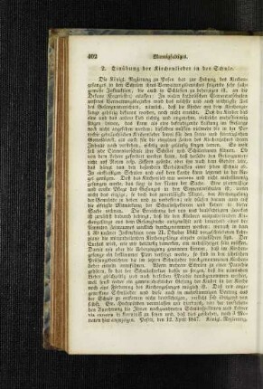 Einübung der Kirchenlieder in der Schule