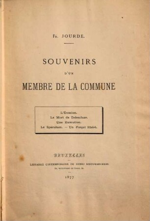 Souvenirs d'un membre de la Commune