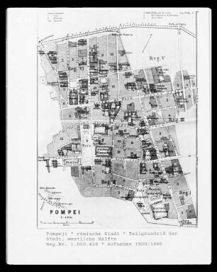 Pompeji, Plan der römischen Stadt: westliche Hälfte