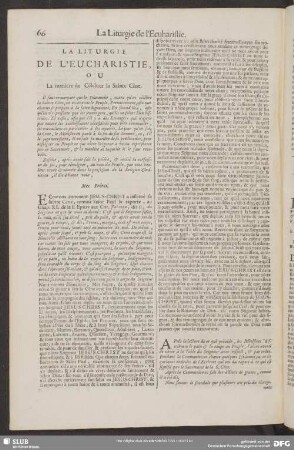 La Liturgie De L'Eucharistie, Ou La maniere de Celeber la Sainte Cene
