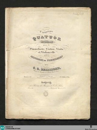 Cinquième quatuor brillant : pour le pianoforte, violon, viola et violoncelle; oeuvre 141