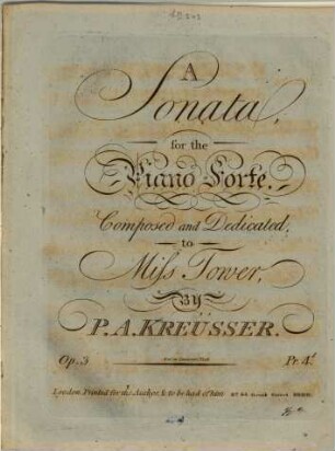 A sonata for the piano forte : op. 3