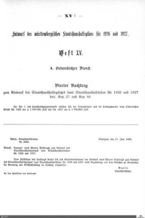 Staatshaushaltsplan 1926-1927, Heft 15