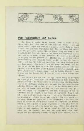 Vom Ausschneiden und Kleben