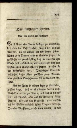 Das funfzehnte Kapitel. Von den Treffen und Bataillen.
