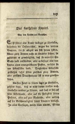 Das funfzehnte Kapitel. Von den Treffen und Bataillen.