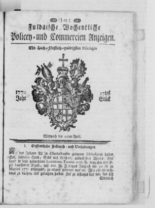 17tes Stück, Ausgabe vom 25. April 1770