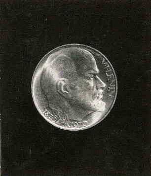 Fünfzig-Kronen-Münze (Gedenkmünze zum 100. Genurtstag Lenins) : Fünfzig-Kronen-Münze (Gedenkmünze zum 100. Genurtstag Lenins). Avers. Durchmesser 31 mm (1970)