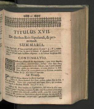 Titulus XVII. De duobus reis stipulandi, & promittendi.