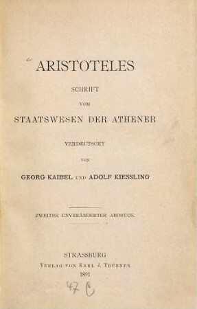Schrift vom Staatswesen der Athener