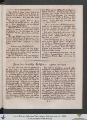 Kurze vaterländische Geschichte (Zwölfte Fortsetzung).