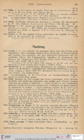 Nachtrag (Nr. 2747 - 2791)