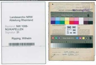 Entnazifizierung Wilhelm Ripping , geb. 18.01.1908 (Installateur)