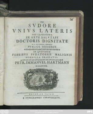 De Svdore Vnivs Lateris